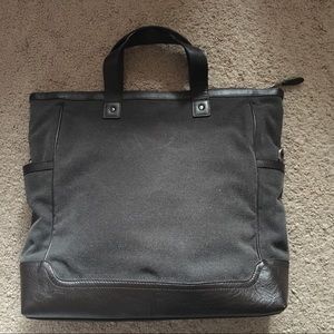 Banana republic 15” leather and twill tote
